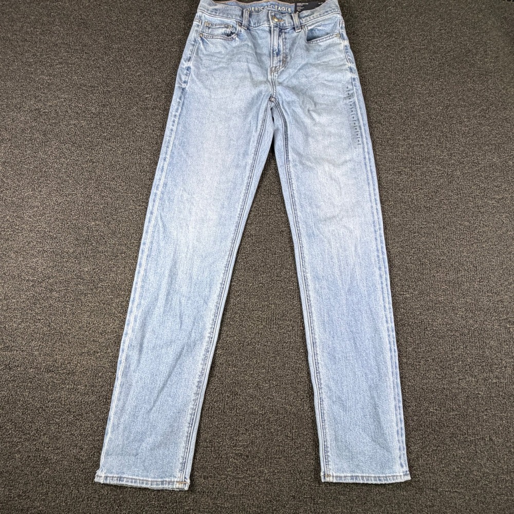 American Eagle Jeans Womens 0 (27x31) Long Super High-Rise Straight Blue NEW